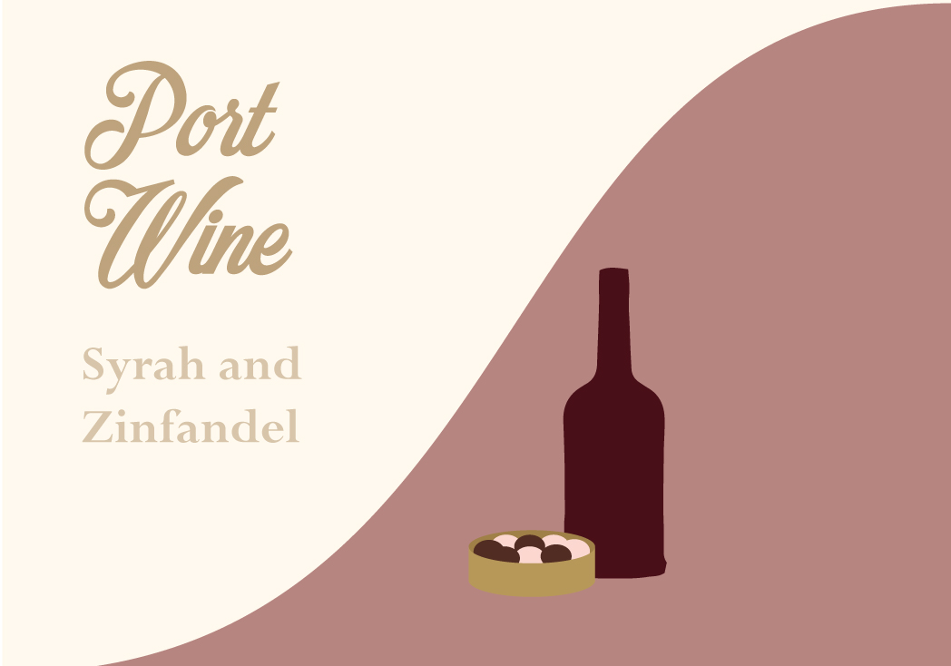 Port made with Zinfandel or Syrah