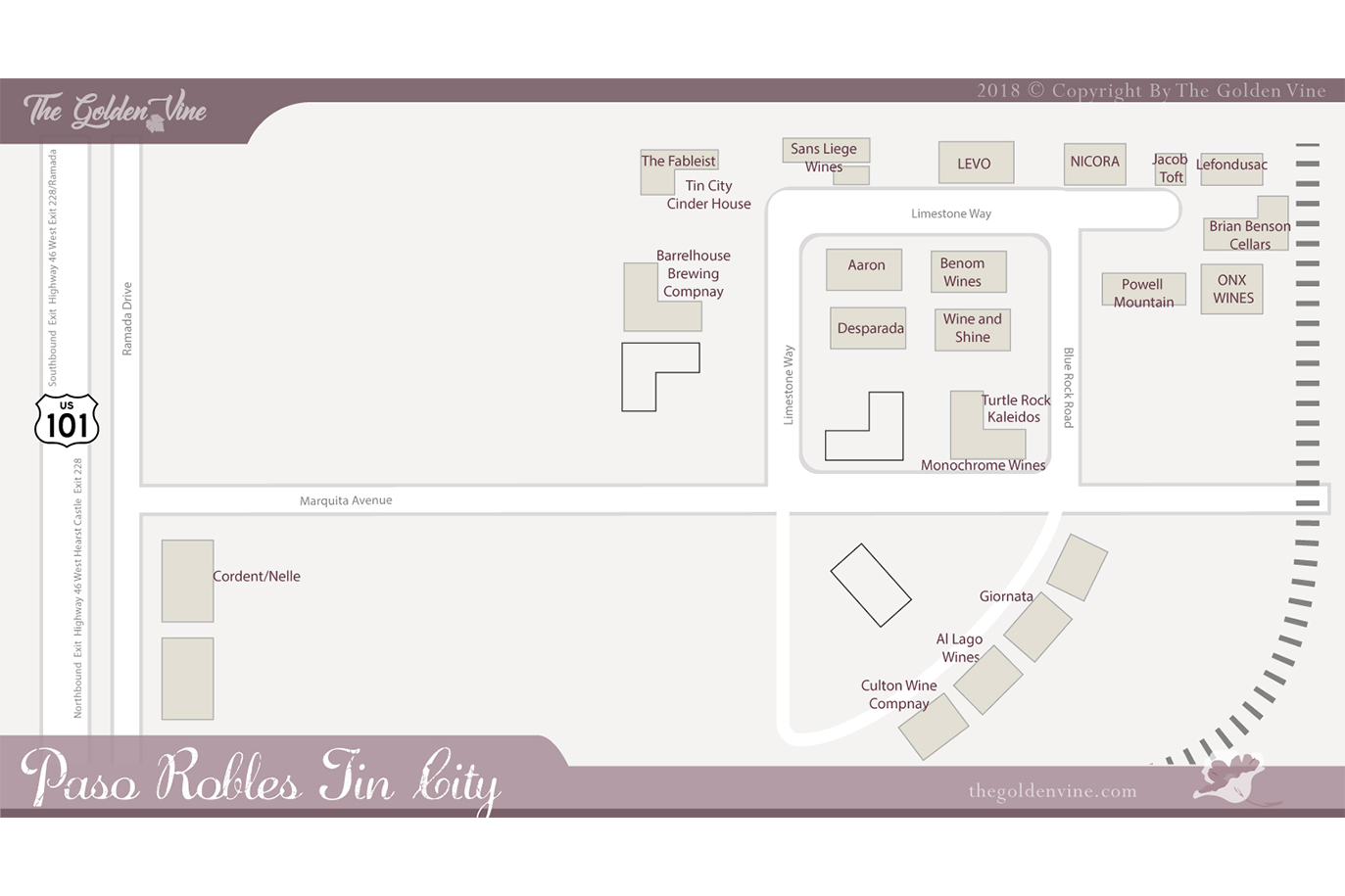 Paso Robles Tin City Map